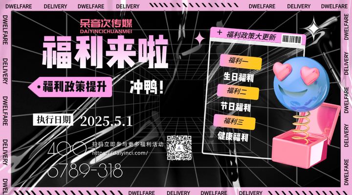 关于《呆音次传媒公司福利政策提升方案》获批并执行的通知